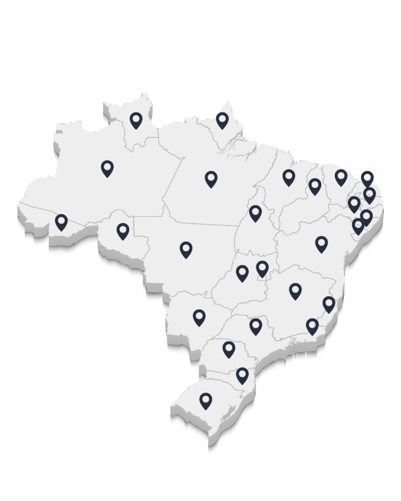 Mapa de atuação da MGF Advogados